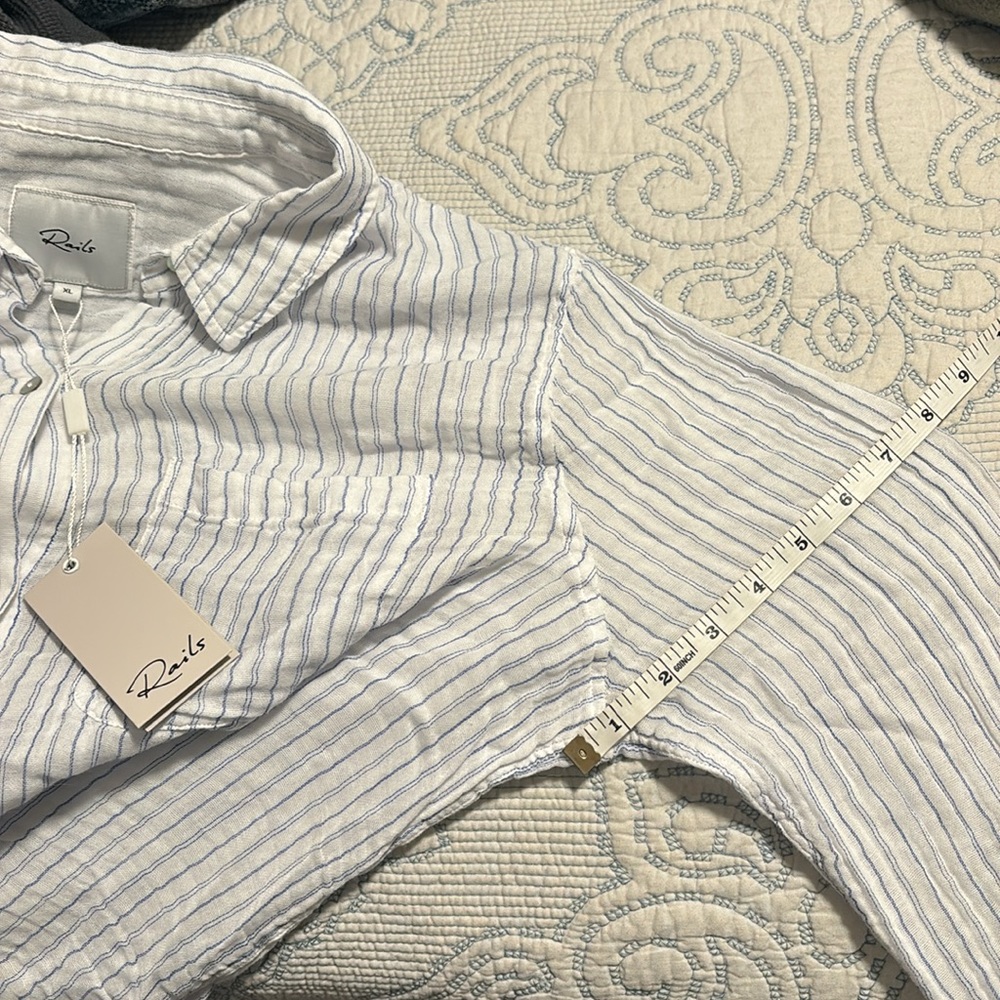 🆕 Rails | Women’s Ellis Cotton Gauze Button Down Davenport Stripe Rails XL - Picture 8 of 9